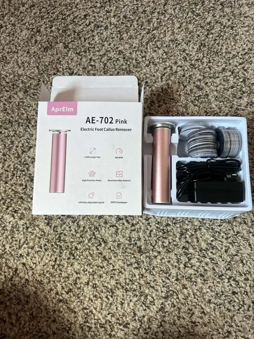 AprElm AE-702 Pink Electric Foot Callus Remover